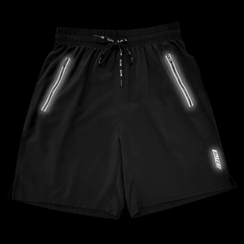 Men Grey Five Point Zip Shorts Summer Wear — feature 20