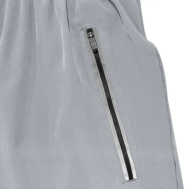 Men Grey Five Point Zip Shorts Summer Wear — feature 25
