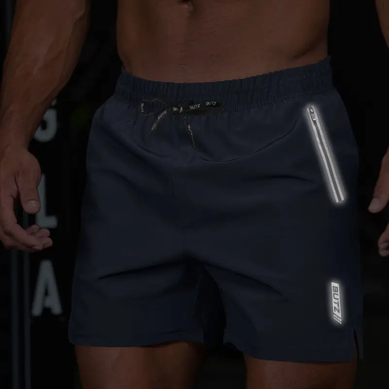Men Grey Five Point Zip Shorts Summer Wear — feature 33