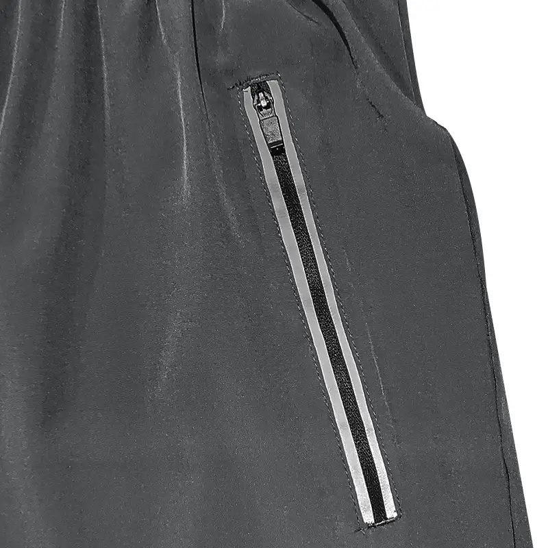 Men Grey Five Point Zip Shorts Summer Wear — feature 8