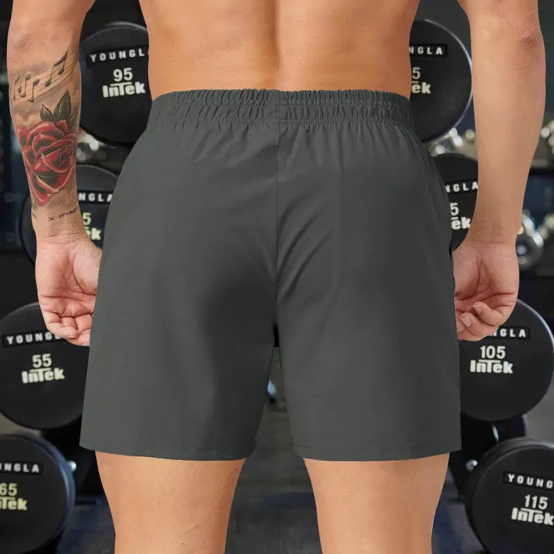 Men Grey Five Point Zip Shorts Summer Wear — feature 9