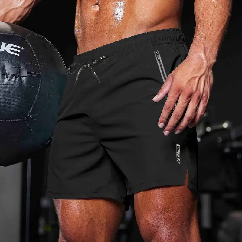 Men Grey Five Point Zip Shorts Summer Wear - Image 2