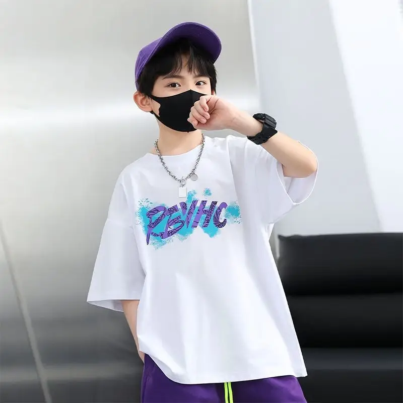 White Graphic T-Shirt for Boys Girls Summer Casual Wear - Image 7
