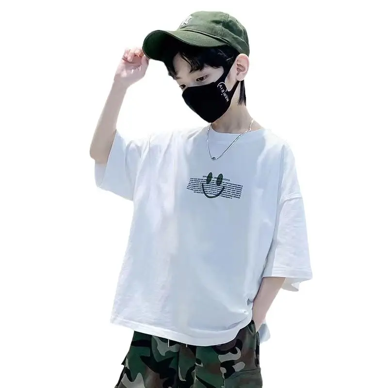 White Graphic T-Shirt for Boys Girls Summer Casual Wear - Image 9