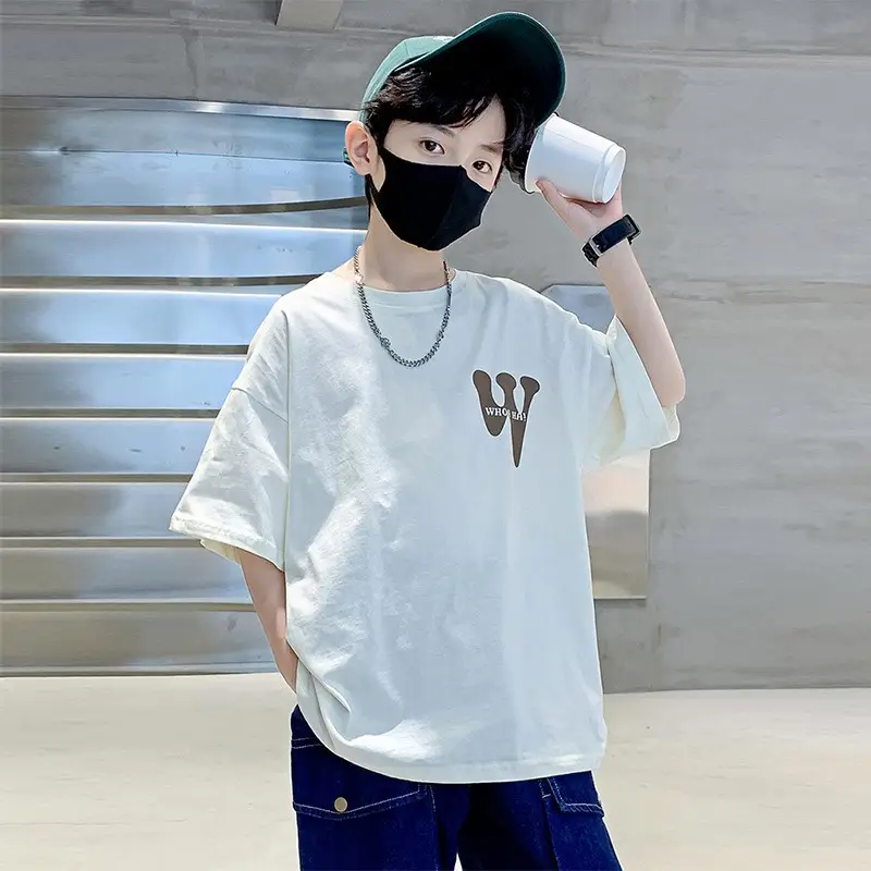 White Graphic T-Shirt for Boys Girls Summer Casual Wear — feature 10