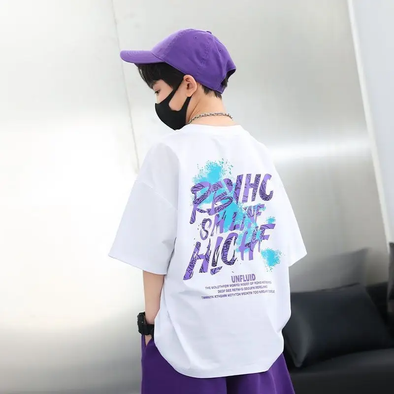 White Graphic T-Shirt for Boys Girls Summer Casual Wear — feature 13