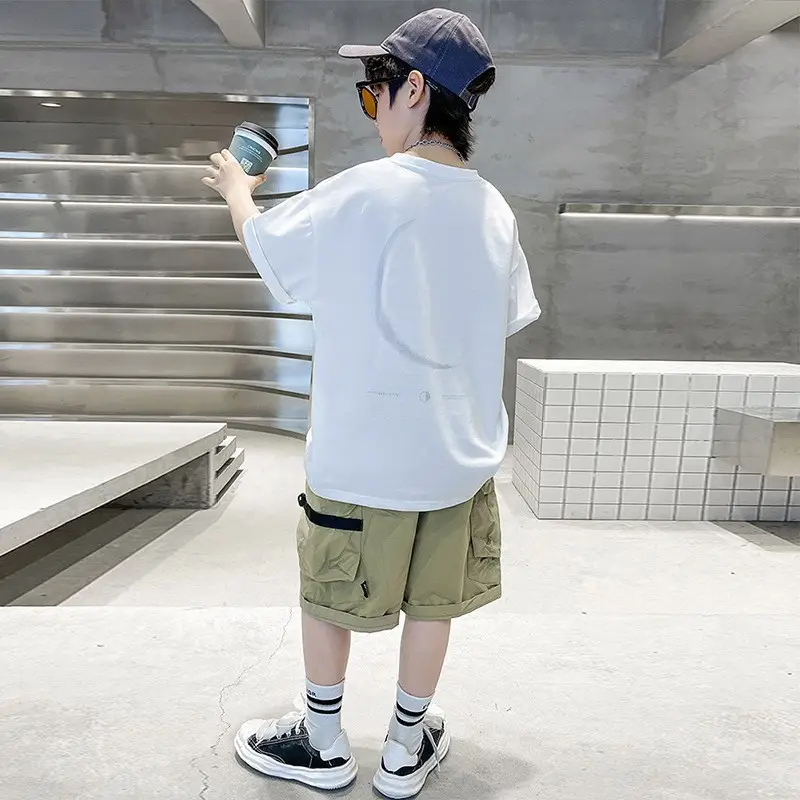 White Graphic T-Shirt for Boys Girls Summer Casual Wear — feature 14