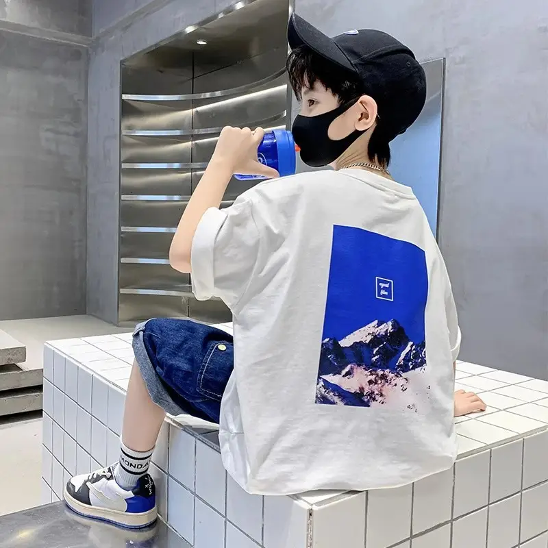 White Graphic T-Shirt for Boys Girls Summer Casual Wear — feature 16