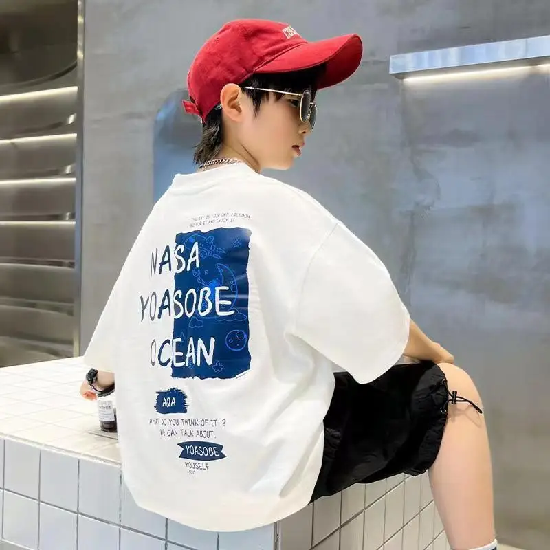 White Graphic T-Shirt for Boys Girls Summer Casual Wear — feature 20