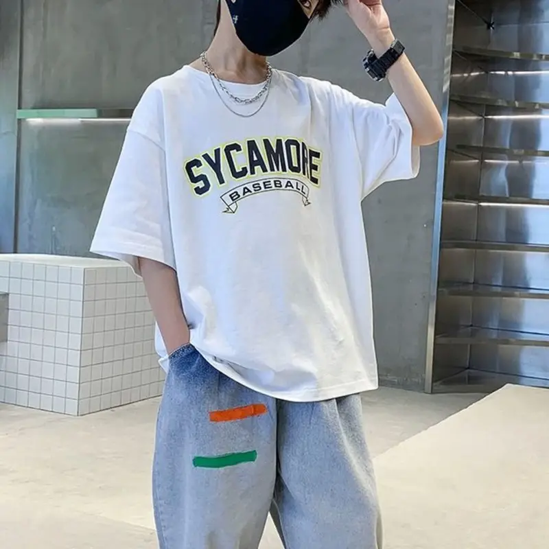 White Graphic T-Shirt for Boys Girls Summer Casual Wear — feature 23