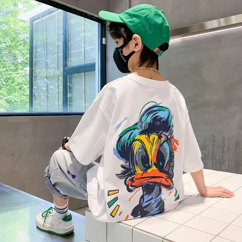 White Graphic T-Shirt for Boys Girls Summer Casual Wear — feature 24
