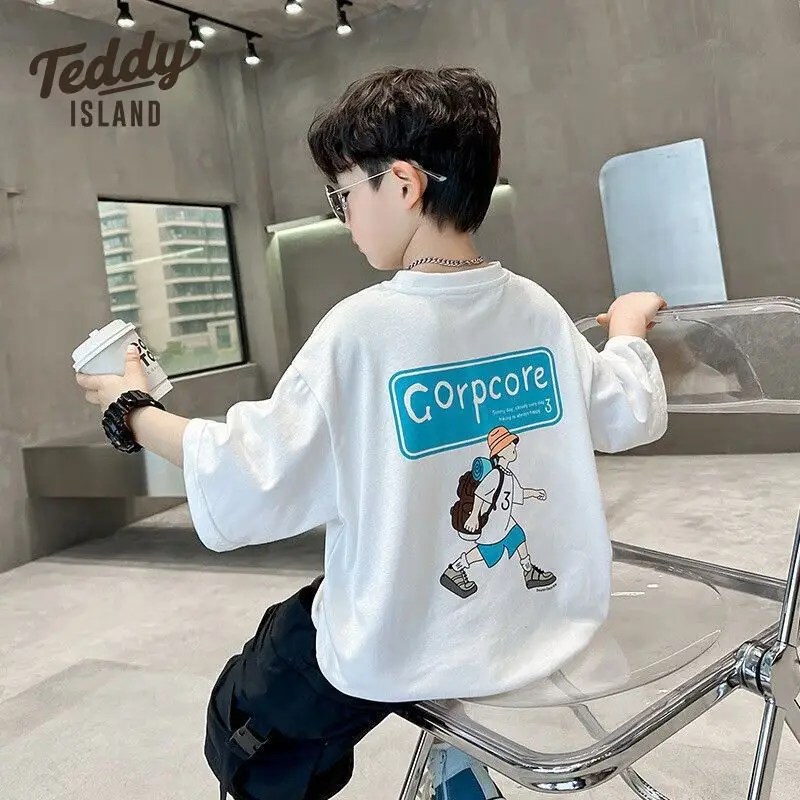 White Graphic T-Shirt for Boys Girls Summer Casual Wear — feature 30