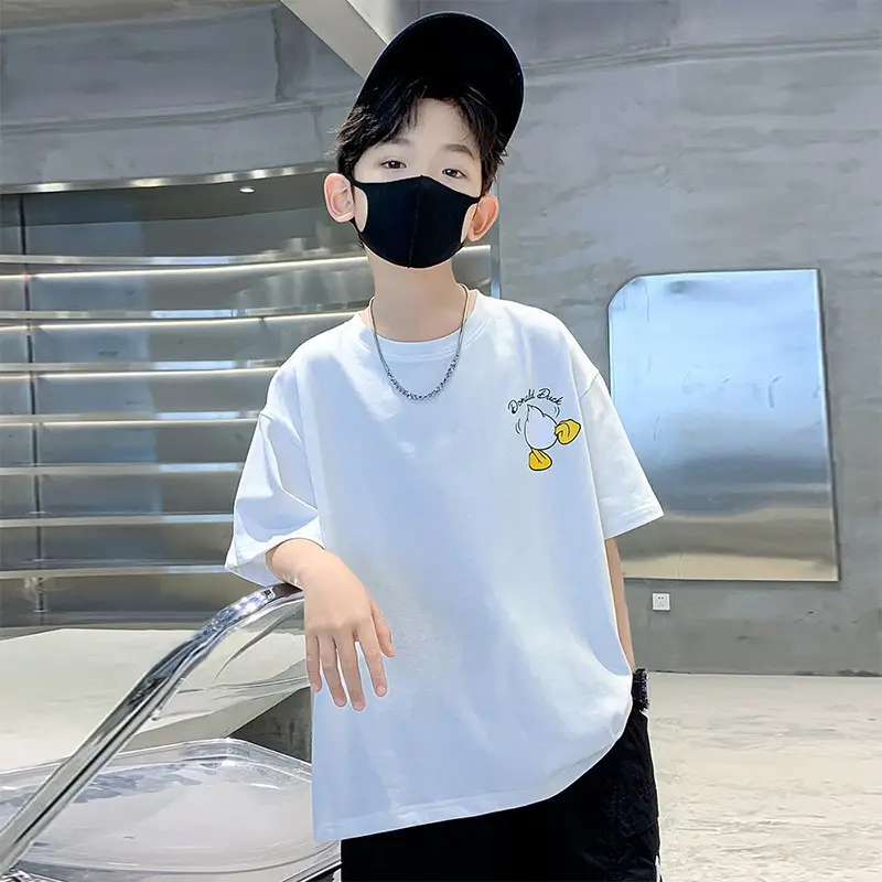 White Graphic T-Shirt for Boys Girls Summer Casual Wear — feature 6