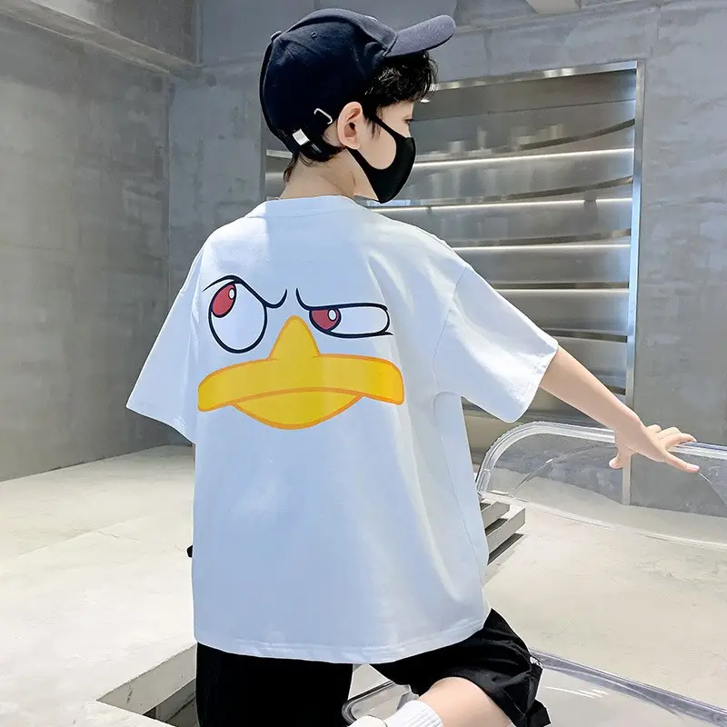 White Graphic T-Shirt for Boys Girls Summer Casual Wear — feature 7