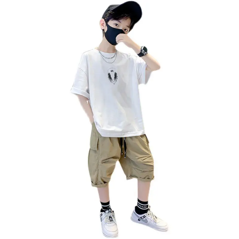 Kids Cotton T-Shirt White Summer Boys Medium — feature 10