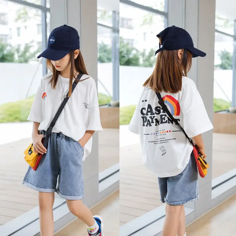Kids Cotton T-Shirt White Summer Boys Medium — feature 13