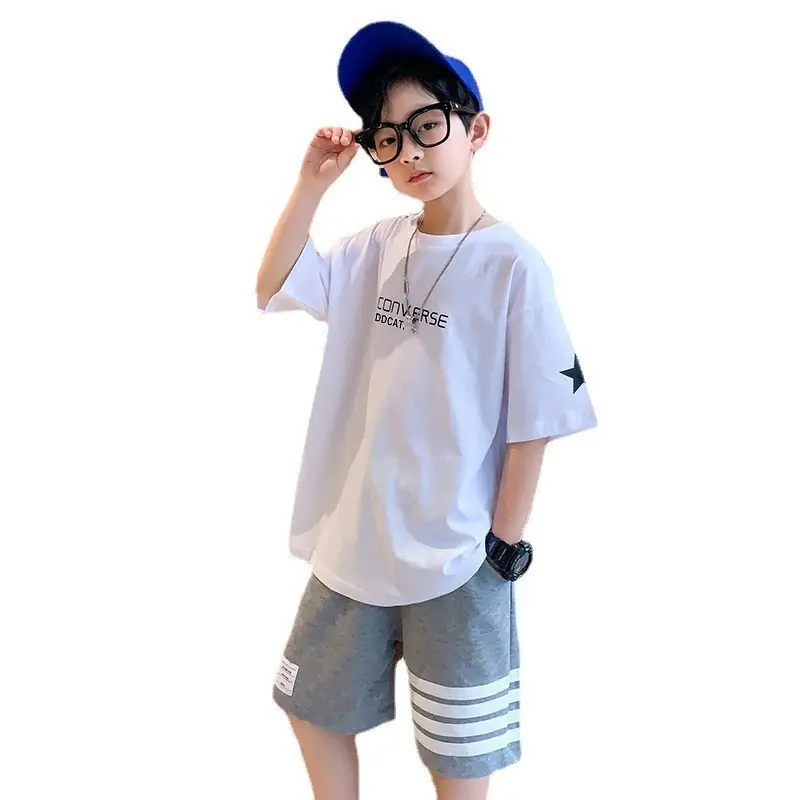 Kids Cotton T-Shirt White Summer Boys Medium — feature 2