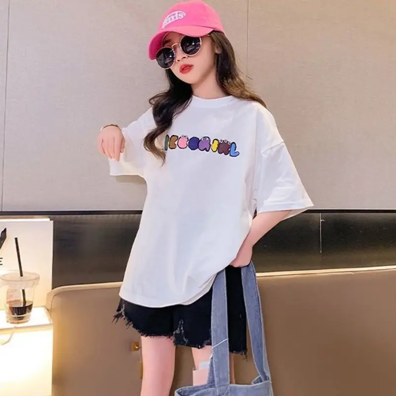 Kids Cotton T-Shirt White Summer Boys Medium — feature 36