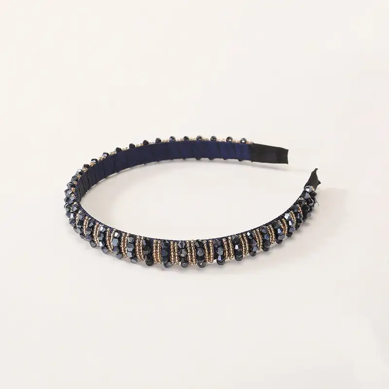 Women's Cross-Country Rhinestone Headband with Diamond Baroque Design - Image 4