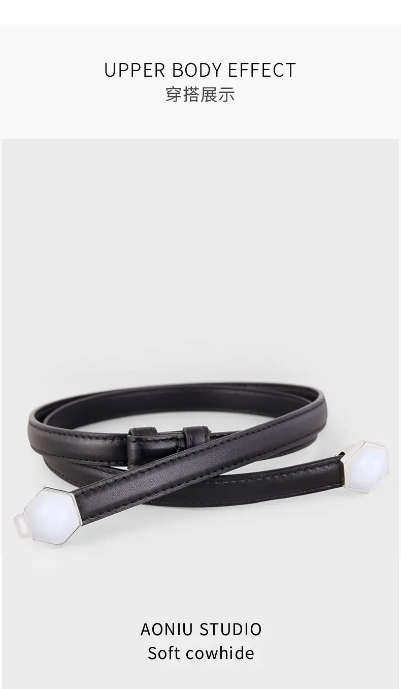 Women's Korean Style Belt Buckle with White Beads — feature 11