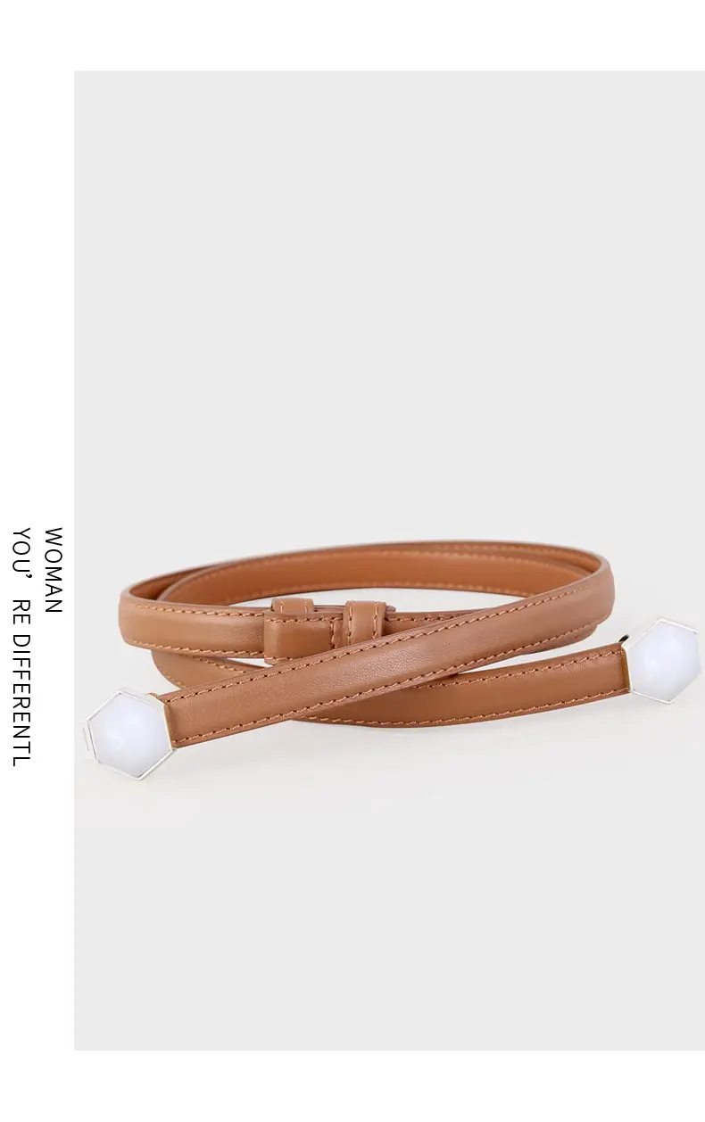 Women's Korean Style Belt Buckle with White Beads — feature 12