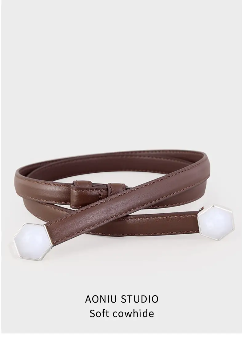 Women's Korean Style Belt Buckle with White Beads — feature 13