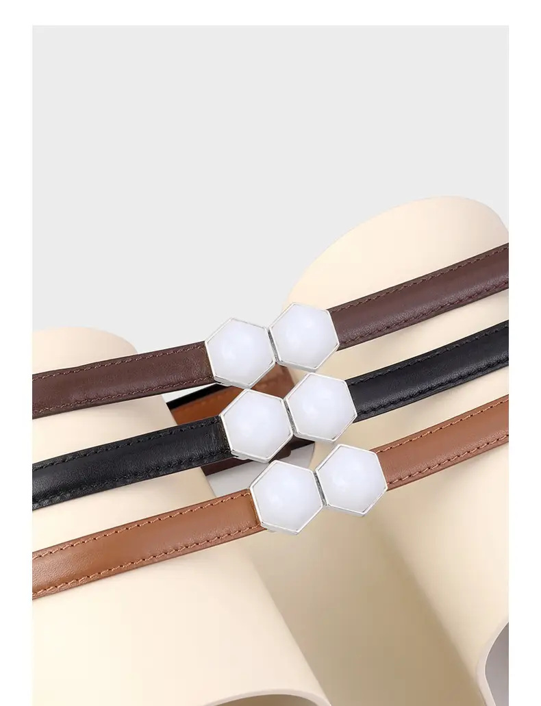 Women's Korean Style Belt Buckle with White Beads — feature 15