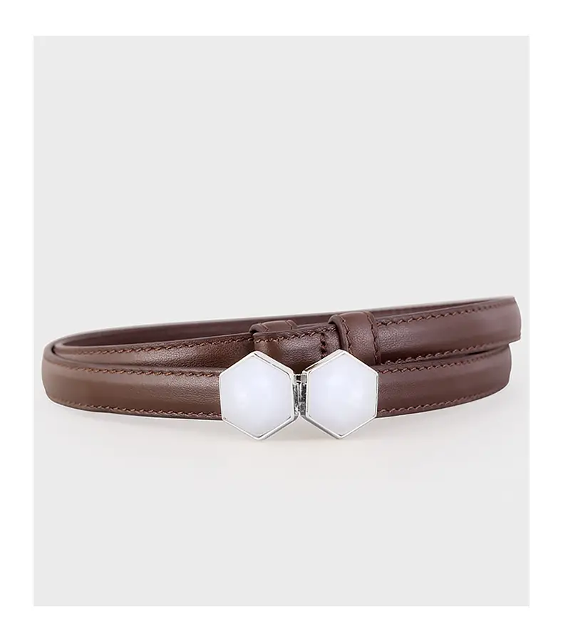 Women's Korean Style Belt Buckle with White Beads — feature 19
