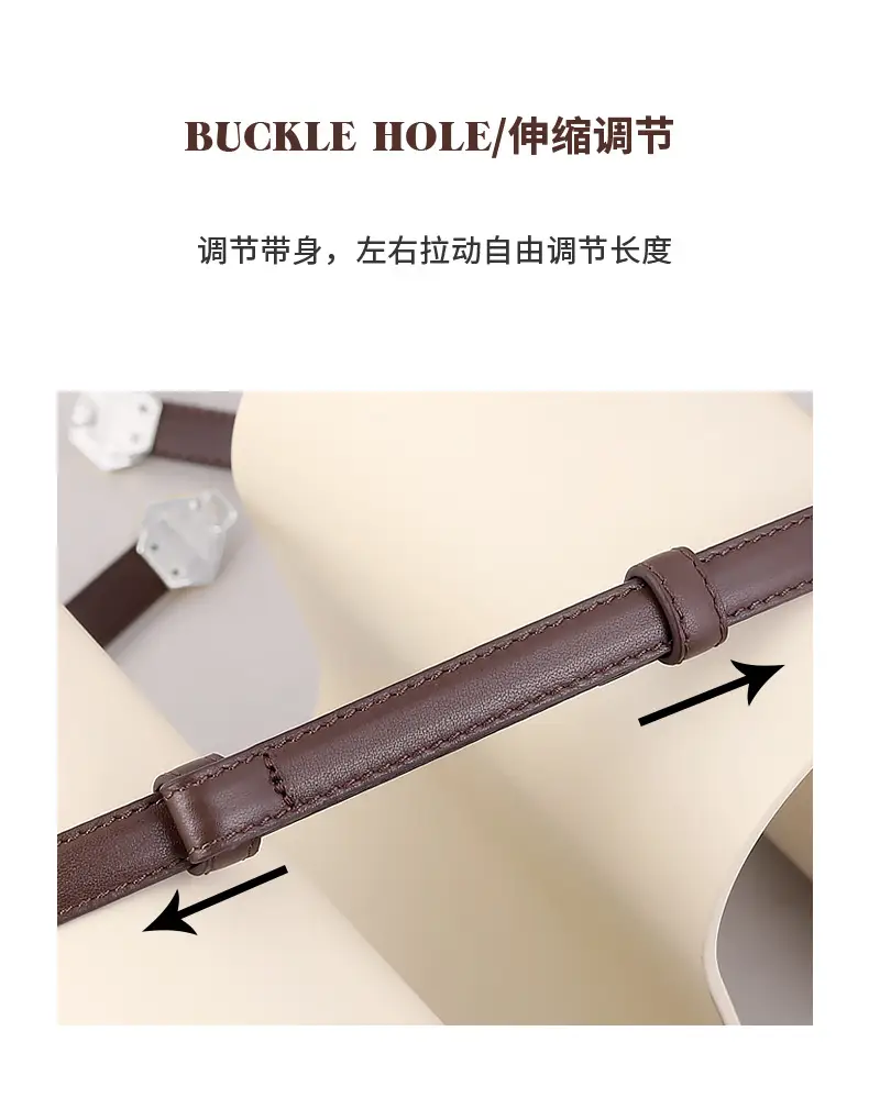 Women's Korean Style Belt Buckle with White Beads — feature 9
