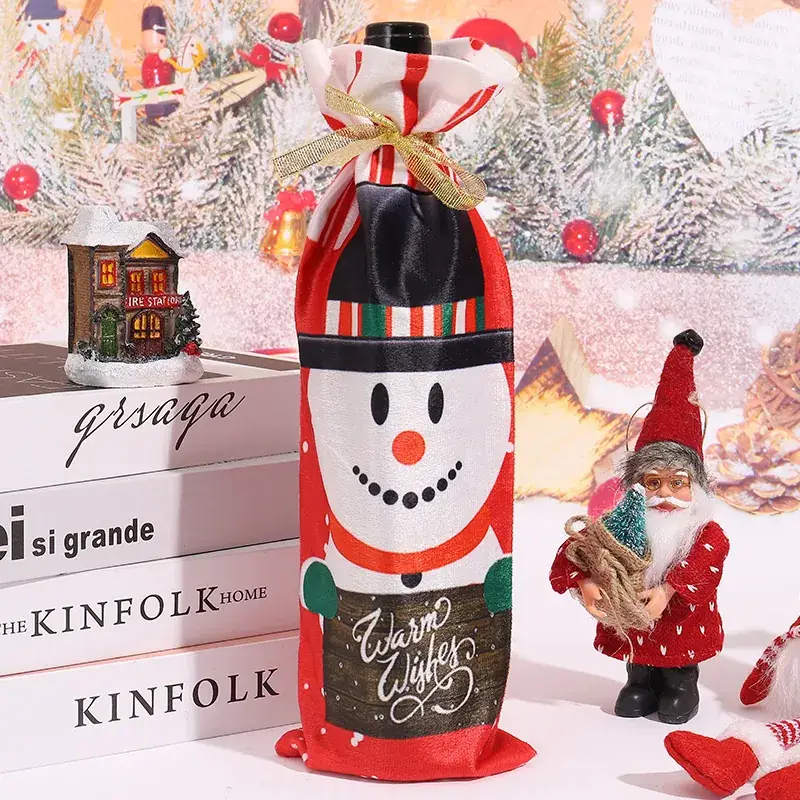 New Christmas Decorations Holiday Home Dining Table Christmas Wine Bottle Set - Image 2