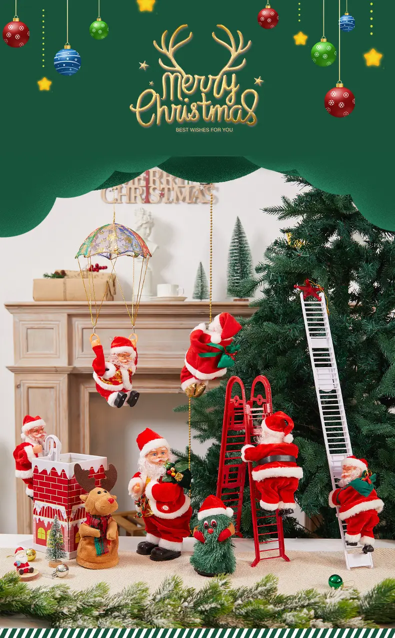 Santa Claus Electric Christmas Decorator with Umbrella — feature 1