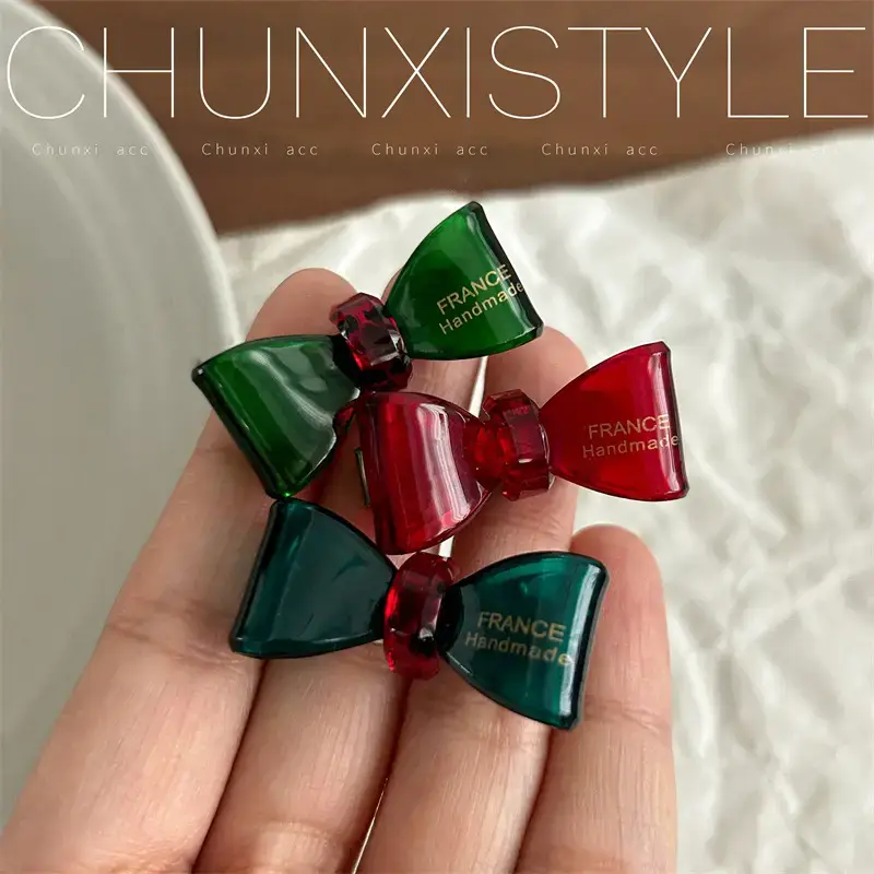Chunaxi Style French Hairpin Clips Red Green 2024 - Image 7