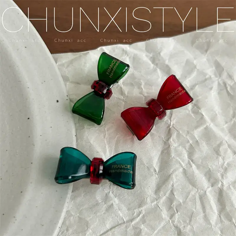 Chunaxi Style French Hairpin Clips Red Green 2024 - Image 9