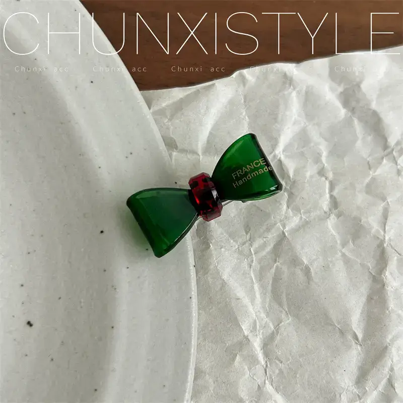 Chunaxi Style French Hairpin Clips Red Green 2024 - Image 3