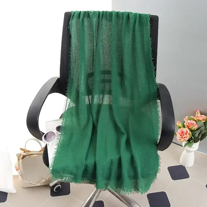 New Spring Summer Cotton Linen Muslim Turban Large Sunscreen Shawl - Image 11