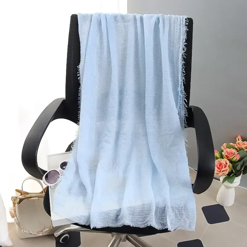New Spring Summer Cotton Linen Muslim Turban Large Sunscreen Shawl - Image 16