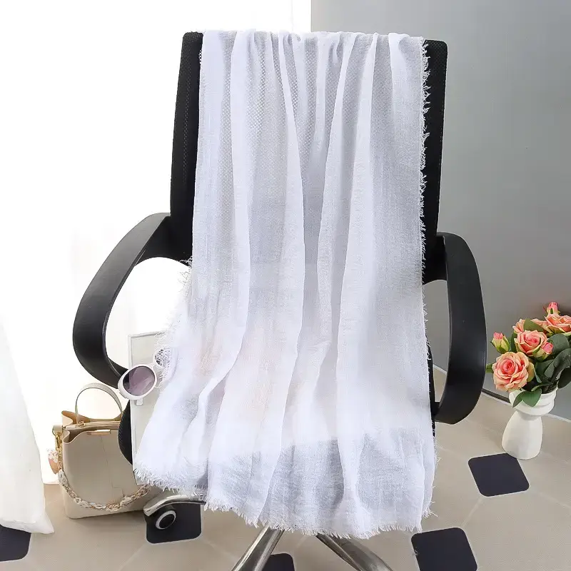 New Spring Summer Cotton Linen Muslim Turban Large Sunscreen Shawl - Image 20