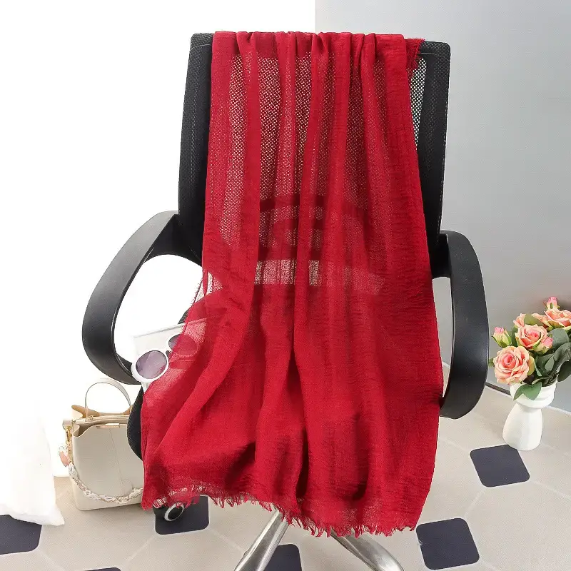 New Spring Summer Cotton Linen Muslim Turban Large Sunscreen Shawl - Image 30