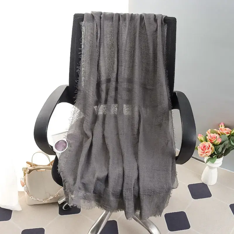 New Spring Summer Cotton Linen Muslim Turban Large Sunscreen Shawl - Image 32