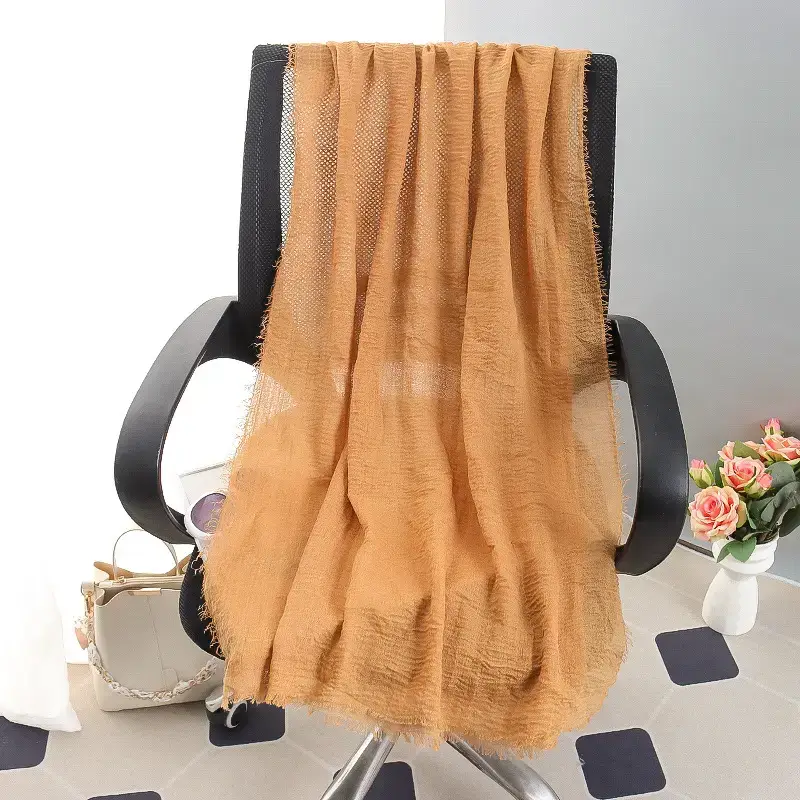 New Spring Summer Cotton Linen Muslim Turban Large Sunscreen Shawl - Image 34