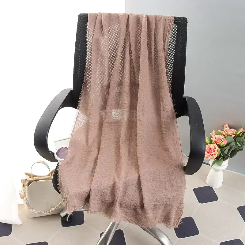 New Spring Summer Cotton Linen Muslim Turban Large Sunscreen Shawl - Image 35