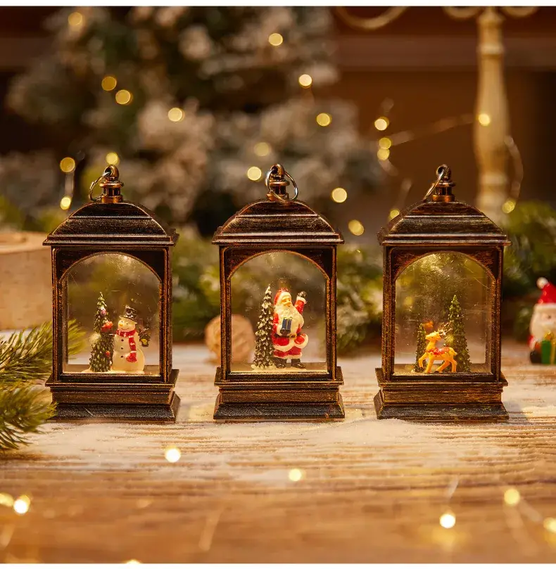 Christmas Wind Lamp Santa Claus Red Crystal Decor — feature 14