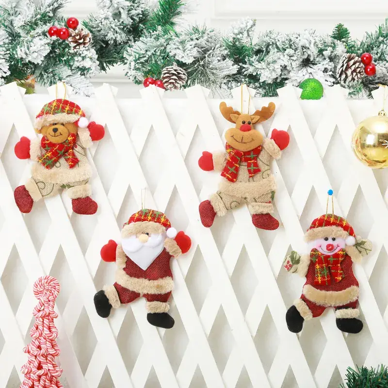Christmas Little Dancing Doll Snowman Fabric Pendant