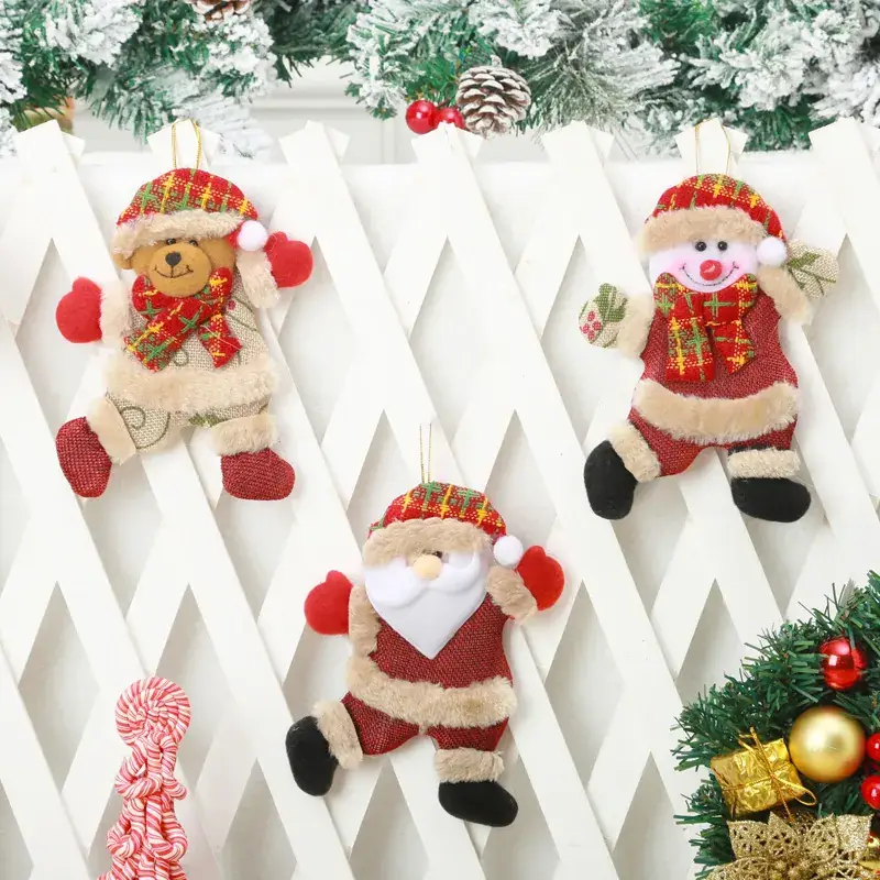 Christmas Little Dancing Doll Snowman Fabric Pendant