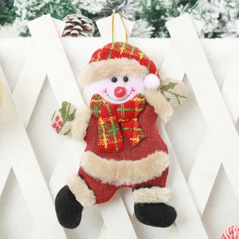Christmas Little Dancing Doll Snowman Fabric Pendant