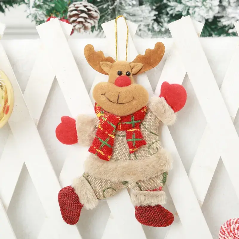 Christmas Little Dancing Doll Snowman Fabric Pendant