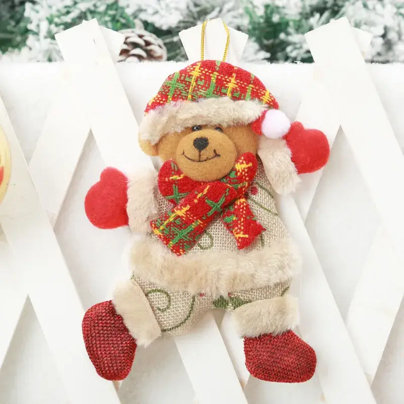 Christmas Little Dancing Doll Snowman Fabric Pendant