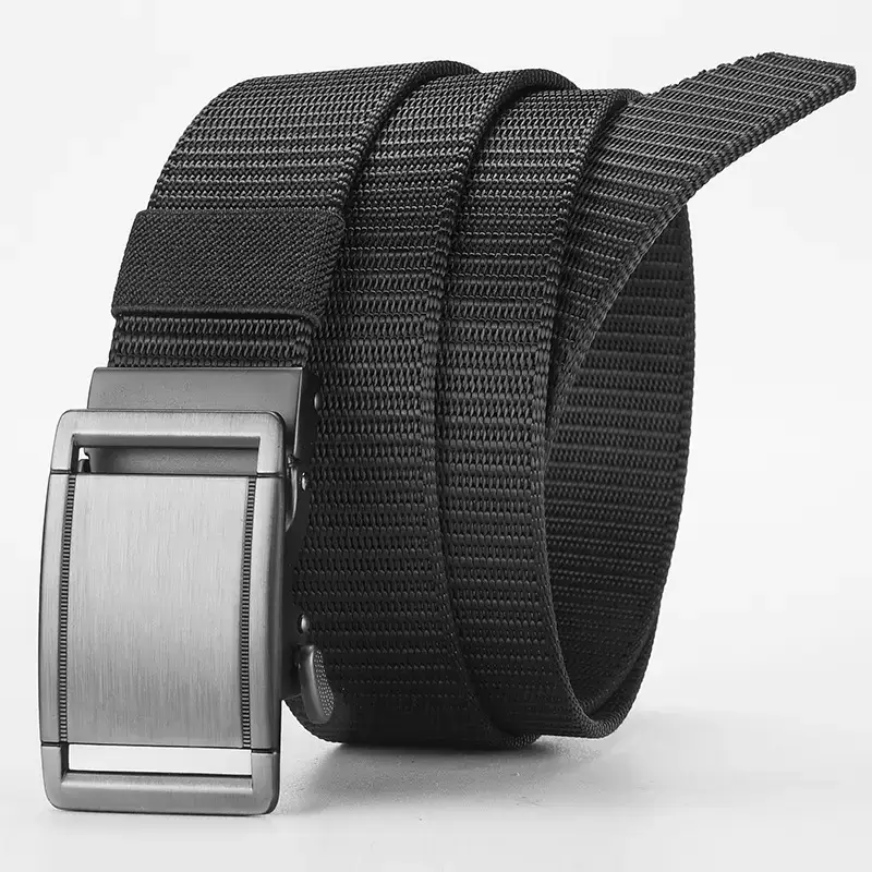 Men's Reversible Rotatable Automatic Buckle Belt Black Gold - Image 6