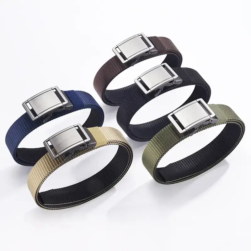Men's Reversible Rotatable Automatic Buckle Belt Black Gold - Image 7