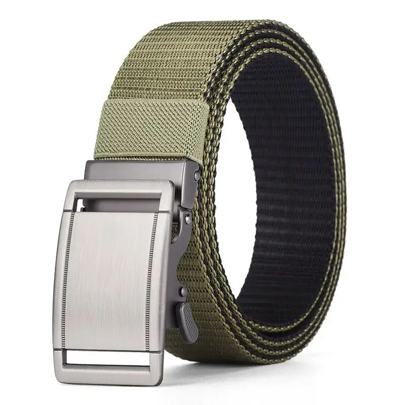 Men's Reversible Rotatable Automatic Buckle Belt Black Gold - Image 9